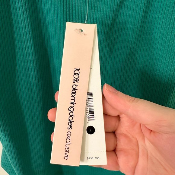 NWT Aqua Green Ribbed Tank Top - Picture 3 of 4